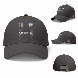 Argentina Soccer Sports Graphic Number 10 Jersey Style Baseball Cap Proud Argentine Football Fans Game Day Pride