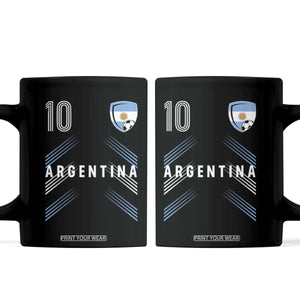 Argentina Soccer Sports Graphic Number 10 Jersey Style Coffee Mug Proud Argentine Football Fans Game Day Pride