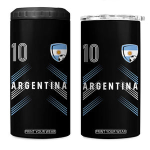 Argentina Soccer Sports Graphic Number 10 Jersey Style 4 in 1 Can Cooler Tumbler Proud Argentine Football Fans Game Day Pride