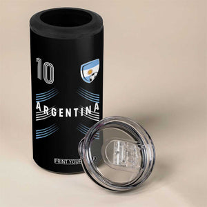 Argentina Soccer Sports Graphic Number 10 Jersey Style 4 in 1 Can Cooler Tumbler Proud Argentine Football Fans Game Day Pride