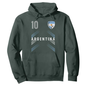 Argentina Soccer Sports Graphic Number 10 Jersey Style Hoodie Proud Argentine Football Fans Game Day Pride