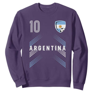 Argentina Soccer Sports Graphic Number 10 Jersey Style Sweatshirt Proud Argentine Football Fans Game Day Pride