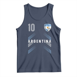 Argentina Soccer Sports Graphic Number 10 Jersey Style Tank Top Proud Argentine Football Fans Game Day Pride