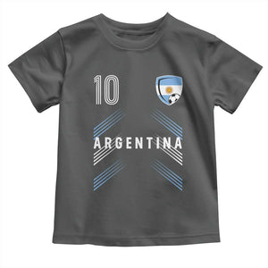Argentina Soccer Sports Graphic Number 10 Jersey Style Toddler T Shirt Proud Argentine Football Fans Game Day Pride