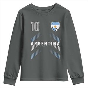 Argentina Soccer Sports Graphic Number 10 Jersey Style Youth Sweatshirt Proud Argentine Football Fans Game Day Pride