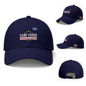 Cabo Verde Athletic Varsity Style Baseball Cap Cape Verde Flag Stars National Pride