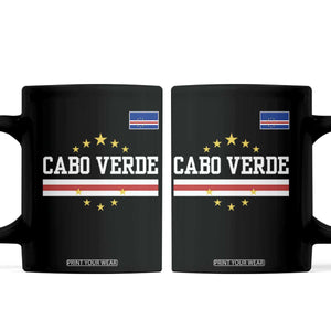Cabo Verde Athletic Varsity Style Coffee Mug Cape Verde Flag Stars National Pride