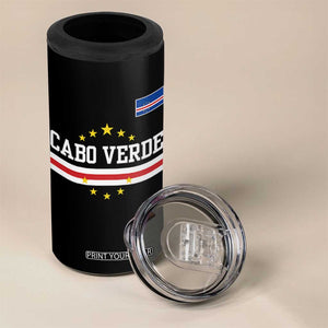 Cabo Verde Athletic Varsity Style 4 in 1 Can Cooler Tumbler Cape Verde Flag Stars National Pride