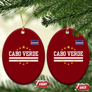 Cabo Verde Athletic Varsity Style Ceramic Ornament Cape Verde Flag Stars National Pride