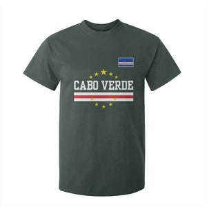 Cabo Verde Athletic Varsity Style T Shirt For Kid Cape Verde Flag Stars National Pride