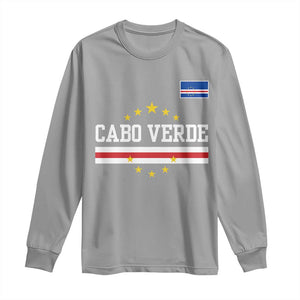 Cabo Verde Athletic Varsity Style Long Sleeve Shirt Cape Verde Flag Stars National Pride
