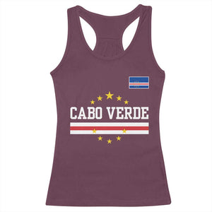 Cabo Verde Athletic Varsity Style Racerback Tank Top Cape Verde Flag Stars National Pride
