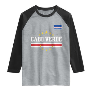 Cabo Verde Athletic Varsity Style Raglan Shirt Cape Verde Flag Stars National Pride