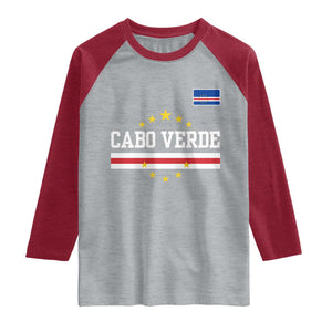 Cabo Verde Athletic Varsity Style Raglan Shirt Cape Verde Flag Stars National Pride