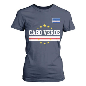 Cabo Verde Athletic Varsity Style T Shirt For Women Cape Verde Flag Stars National Pride