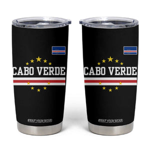 Cabo Verde Athletic Varsity Style Tumbler Cup Cape Verde Flag Stars National Pride