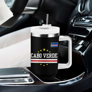 Cabo Verde Athletic Varsity Style Tumbler With Handle Cape Verde Flag Stars National Pride