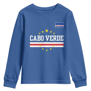 Cabo Verde Athletic Varsity Style Youth Sweatshirt Cape Verde Flag Stars National Pride