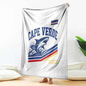 Cape Verde Blue Sharks Ocean Wave Graphic Throw Blanket Cabo Verde Pride Sports Fans TS02 Print Your Wear
