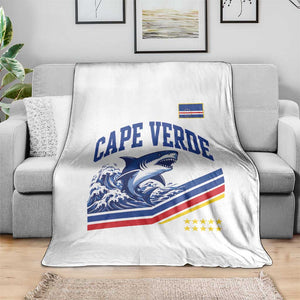 Cape Verde Blue Sharks Ocean Wave Graphic Throw Blanket Cabo Verde Pride Sports Fans TS02 Print Your Wear