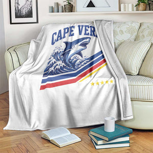Cape Verde Blue Sharks Ocean Wave Graphic Throw Blanket Cabo Verde Pride Sports Fans