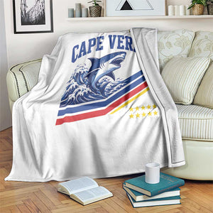 Cape Verde Blue Sharks Ocean Wave Graphic Throw Blanket Cabo Verde Pride Sports Fans TS02 Print Your Wear