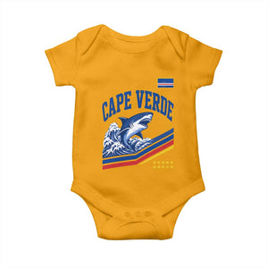 Cape Verde Blue Sharks Ocean Wave Graphic Baby Onesie Cabo Verde Pride Sports Fans TS02 Gold Print Your Wear