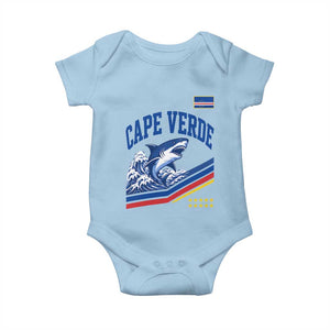 Cape Verde Blue Sharks Ocean Wave Graphic Baby Onesie Cabo Verde Pride Sports Fans TS02 Light Blue Print Your Wear