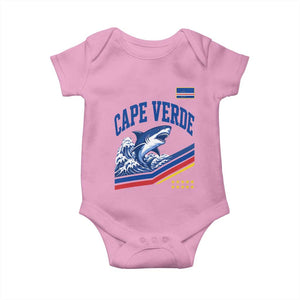 Cape Verde Blue Sharks Ocean Wave Graphic Baby Onesie Cabo Verde Pride Sports Fans TS02 Light Pink Print Your Wear