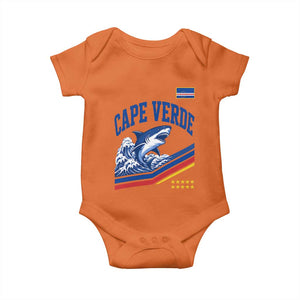 Cape Verde Blue Sharks Ocean Wave Graphic Baby Onesie Cabo Verde Pride Sports Fans TS02 Orange Print Your Wear