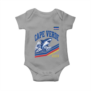 Cape Verde Blue Sharks Ocean Wave Graphic Baby Onesie Cabo Verde Pride Sports Fans TS02 Sport Gray Print Your Wear
