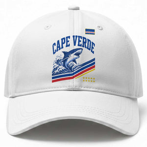 Cape Verde Blue Sharks Ocean Wave Graphic Baseball Cap Cabo Verde Pride Sports Fans TS02 Print Your Wear