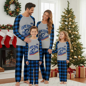 Cape Verde Blue Sharks Ocean Wave Graphic Plaid Pajama Set Cabo Verde Pride Sports Fans TS02 Blue Plaid Print Your Wear
