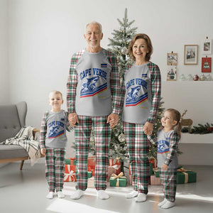Cape Verde Blue Sharks Ocean Wave Graphic Plaid Pajama Set Cabo Verde Pride Sports Fans TS02 Christmas Plaid Print Your Wear