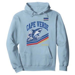 Cape Verde Blue Sharks Ocean Wave Graphic Hoodie Cabo Verde Pride Sports Fans TS02 Light Blue Print Your Wear