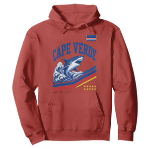 Cape Verde Blue Sharks Ocean Wave Graphic Hoodie Cabo Verde Pride Sports Fans TS02 Red Print Your Wear