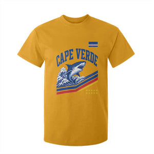 Cape Verde Blue Sharks Ocean Wave Graphic T Shirt For Kid Cabo Verde Pride Sports Fans TS02 Gold Print Your Wear