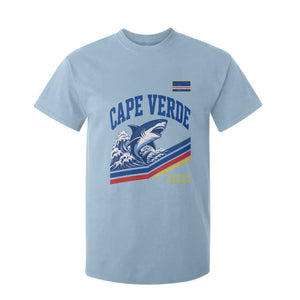 Cape Verde Blue Sharks Ocean Wave Graphic T Shirt For Kid Cabo Verde Pride Sports Fans TS02 Light Blue Print Your Wear