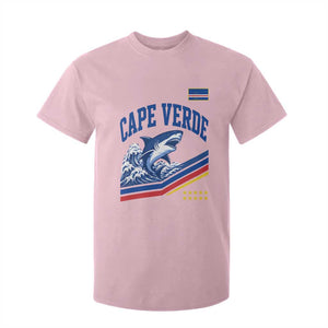 Cape Verde Blue Sharks Ocean Wave Graphic T Shirt For Kid Cabo Verde Pride Sports Fans TS02 Light Pink Print Your Wear