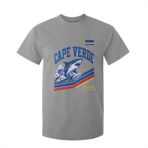 Cape Verde Blue Sharks Ocean Wave Graphic T Shirt For Kid Cabo Verde Pride Sports Fans TS02 Sport Gray Print Your Wear