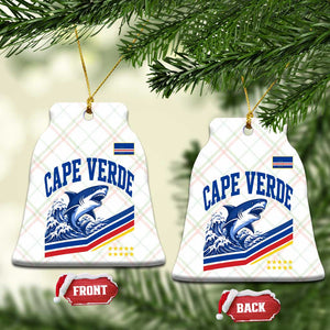 Cape Verde Blue Sharks Ocean Wave Graphic Ceramic Ornament Cabo Verde Pride Sports Fans TS02 Print Your Wear