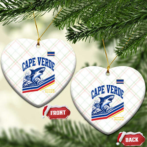 Cape Verde Blue Sharks Ocean Wave Graphic Ceramic Ornament Cabo Verde Pride Sports Fans TS02 Print Your Wear
