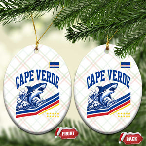Cape Verde Blue Sharks Ocean Wave Graphic Ceramic Ornament Cabo Verde Pride Sports Fans TS02 Print Your Wear