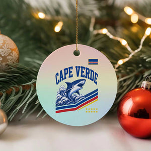 Cape Verde Blue Sharks Ocean Wave Graphic Ceramic Ornament Cabo Verde Pride Sports Fans TS02 1pc Pastel Print Your Wear