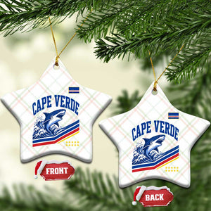 Cape Verde Blue Sharks Ocean Wave Graphic Ceramic Ornament Cabo Verde Pride Sports Fans TS02 Print Your Wear