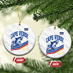 Cape Verde Blue Sharks Ocean Wave Graphic Ceramic Ornament Cabo Verde Pride Sports Fans TS02 1pc White Marble Print Your Wear