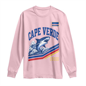 Cape Verde Blue Sharks Ocean Wave Graphic Long Sleeve Shirt Cabo Verde Pride Sports Fans TS02 Light Pink Print Your Wear