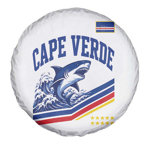 Cape Verde Blue Sharks Ocean Wave Graphic Spare Tire Cover Cabo Verde Pride Sports Fans TS02 Print Your Wear
