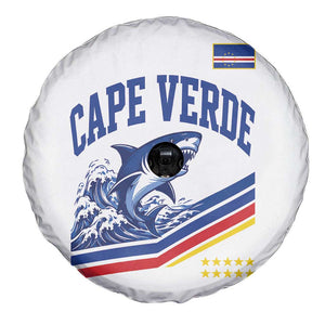 Cape Verde Blue Sharks Ocean Wave Graphic Spare Tire Cover Cabo Verde Pride Sports Fans TS02 Print Your Wear