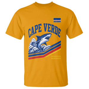 Cape Verde Blue Sharks Ocean Wave Graphic T Shirt Cabo Verde Pride Sports Fans TS02 Gold Print Your Wear